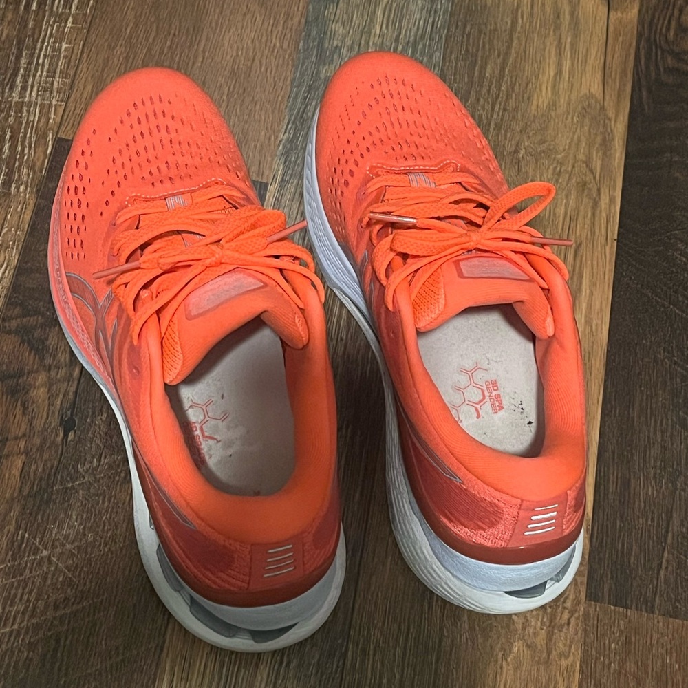 EUC ASICS Women's Neon Coral Running Shoes - Picture 7 of 10